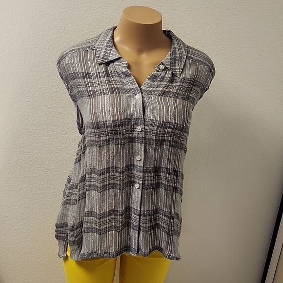 BRAND NEW I-N-C WOMEN'S PLAID SEQUIN BUTTON UP SHIRT - Picture 10 of 16